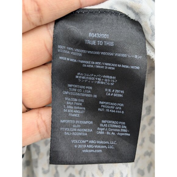 Volcom Leopard Print Babydoll Cami Top Women Size XS Coastal Y2K Boho Festival - Picture 7 of 8